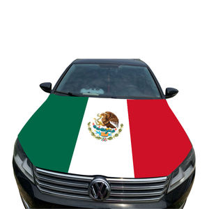 Aozhan Couverture de capot de voiture personnalisée tout pays Tissus élastiques en spandex 120*150cm Couverture de rétroviseur de voiture du Mexique, drapeau de voiture - Product Image 1