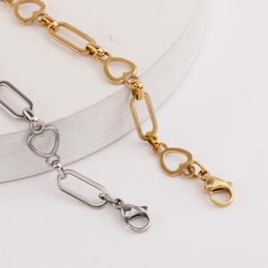 Simple filet rouge nouveau vent <span class=keywords><strong>froid</strong></span> en acier inoxydable amour ovale chaîne faite à la main matériel suspendu collier titane - Product Image 2