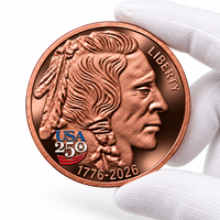 Pièce de collection patriotique américaine de 1 oz en cuivre fin, colorée, avec la déesse de la Liberté et l'aigle chauve, médaille commémorative de la liberté