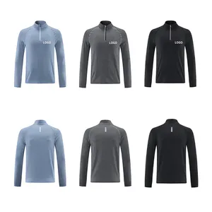 Custom Wholesale Sports 1/2 Half Zipper Without Hood Fleece Sweatshirt for Men Customized Embroidery Sweat Shirt