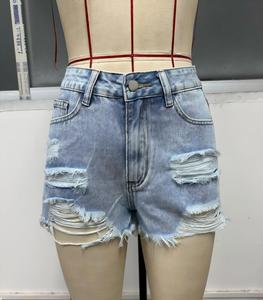 Shorts in denim strappato <span class=keywords><strong>di</strong></span> alta qualità, lavaggio vintage, blu-nero, sexy, per donna, stile Spice Girl, vendita all'ingrosso. - Product Image 4