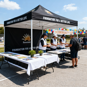 日除け防水カスタムキャノピー食品販売用ポータブルブース展示会広告テントキャンプ屋外ヘビーデューティー10x10 - Product Image 3