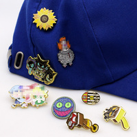 Broche personnalisée en métal avec logo 2D/3D, émail souple ou dur, motif dessin animé mignon, pour chapeau, vêtements, sac