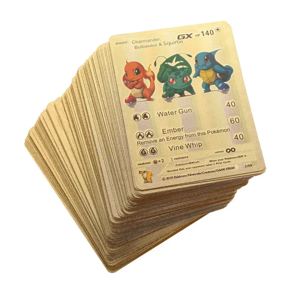 2023 Hot Sale French Venusaur Poke Mon Card 110 Pcs Box Poke Mon Gold Card Poke Mon Trading Card Game
