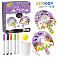 Kit de raquettes à peindre DIY pour Halloween, jouet créatif pour enfants, jeu de raquettes en carton vierge à peindre à la main pour activité artistique préscolaire