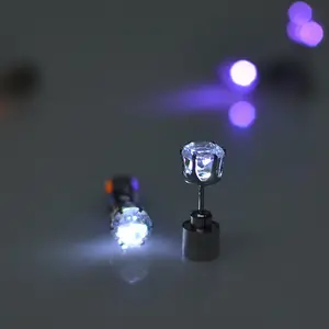 wholesale stainless steel night club jewelry Glow Party Gifts Light Up LED stud Earrings