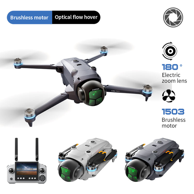 High Quality A26 PRO GPS Brushless Drone with Screen Remote 1KM Long Battery One-click Return Foldable Air Drop Quadcopter