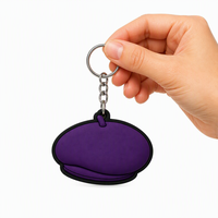 Porte-clés souple en PVC personnalisé, coloré et flexible, double face, en caoutchouc, pour étudiants, femmes, accessoires de mode quotidiens