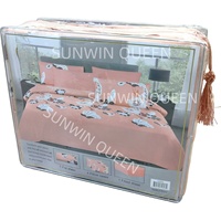 Vente en gros d'usine, ensemble de literie en microfibre imprimé fleurs, 6 pièces, taille King Queen, drap-housse pour hôtel, hôpital, maison, chambre à coucher