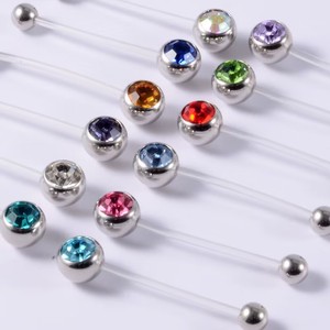 Seksi kadın annelik çift Gem göbek barlar Bioplast göbek Piercing gebelik tutucu göbek takısı düğün için - Product Image 4