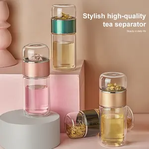 New waterbottle chất lượng đôi chai nước thủy tinh với trường hợp trà uống chai Infuser Tumbler drinkware thân thiện với Môi Dễ Thương chai