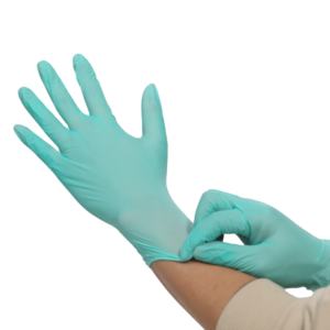 Consommables médicaux jetables non stériles de haute qualité gants d'examen gants en nitrile sans <span class=keywords><strong>latex</strong></span> vert sans poudre - Product Image 2