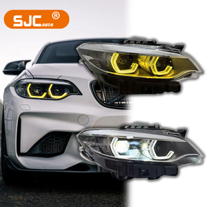 Fari LED SJC Auto Parts per <span class=keywords><strong>BMW</strong></span> Serie 2 M2 <span class=keywords><strong>F22</strong></span> F87 2014-2019, Fari Anteriori LED Modificati con Luci Diurne Bicolore - Product Image 1