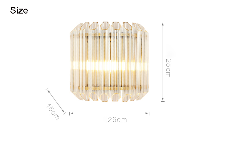 Luxury classic modern living room decorative led crystal glass wall light external hang wall lights