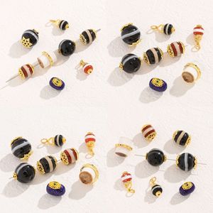 Nantong Chinese Style Agate Crystal Oval <b>Spacer</b> Beads Alloy Pendant For Bracelet Making DIY Jewelry Accessories - Product Image 3