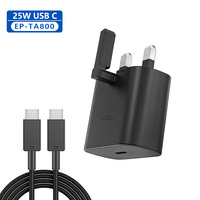 Kit de chargeur rapide ignifuge 25W PD 3.0, prise UK, port Type-C, chargeur mural, câble 5A pour ordinateur portable, charge super rapide