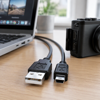 Kabel Data Pengisian Cepat Mini USB PVC Braided untuk Power Bank, Kamera Mobil, Pemutar MP3, Hard Drive Mobile & Ponsel Android