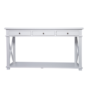 Hampton Style Đồ Nội Thất Phòng Khách Sang Trọng Cong Tay Bàn Gỗ Sồi Bảng 3 Ngăn Kéo - Product Image 5