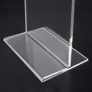 T Shape Double Sided <span class=keywords><strong>Acrylic</strong></span> Đăng Chủ Nhựa Tờ Rơi Hiển Thị Đứng - Product Image 3