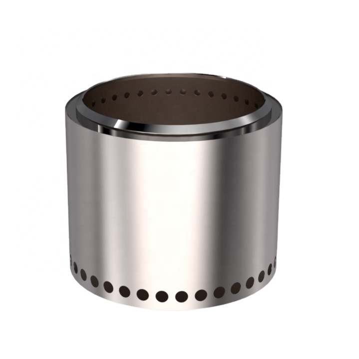 Outdoor Stainless Steel Stove Round Wood Burning Fire Pit Silvery White