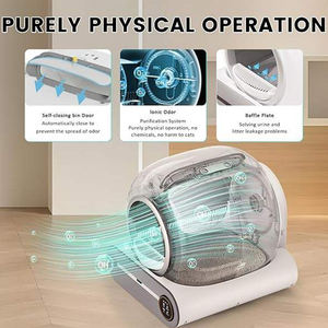 Intelligente Katzentoilette aus ABS-Material mit Automatischem Klappdeckel, Abfallfach und Ionendesodorierungssystem, Runde Automatische Katzentoilette - Product Image 4