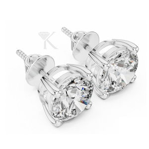 Boucles d'oreilles classiques en diamants de laboratoire taille ronde avec fermoirs à vis sécurisés, bijoux intemporels et élégants, parfaits pour tous les jours - Product Image 6