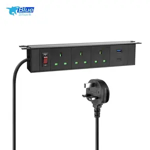 Desk edge hanging extension plugs outlet extension table hanging hd connection socket hanging socket with USB-C and switch