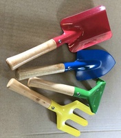 Outils de jardinage pour enfants, métal robuste poignée en bois coffre-fort plage bac à sable jouet équipement de jardin cuillère fourchette truelle râteau pelle enfants 8 pouces