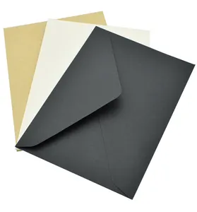 Enveloppe Kraft noire et blanche pour carte de vœux, enveloppe pour carte postale 16.2x11.4cm, enveloppe d'invitation vierge