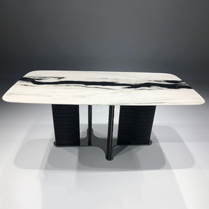 Mesa de comedor de mármol blanco Panda de lujo de diseñador <span class=keywords><strong>La</strong></span> Tavola del Marmo Mesa de comedor de mármol personalizada de <span class=keywords><strong>la</strong></span> mejor calidad - Product Image 1