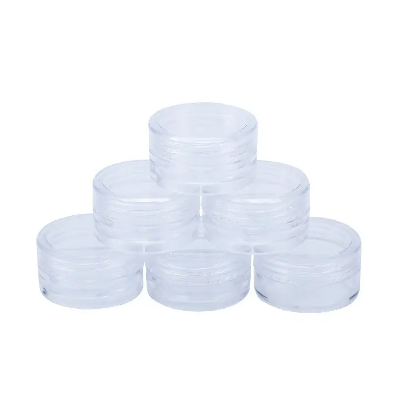 PS 3g 5g 10g 15g 20g 3ml 5ml 10ml 15ml 20ml transparent plastic round bottle cream jar mini sample lipstick filled empty jar