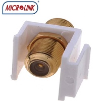 Conector Keystone F Hembra en Línea de Cobre Estándar de EE. UU. con Acoplador de Barril F Coaxial Enchufable