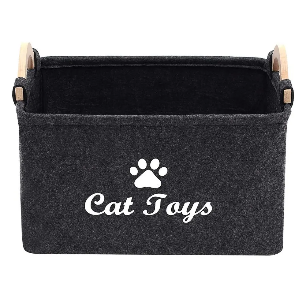 Корзина для хранения игрушек и кошек из войлока-прямоугольная коробка для хранения игрушек для собак, пальто для собак, одежда для собак