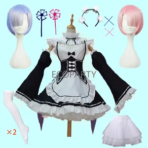 Rem Ram Meid Cosplay Kostuums Re:Zero Kara Hajimeru Isekai Seikatsu Kawaii Cos Jurken Herleven In Een Andere Wereld Anime Meid