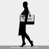 Sac fourre-tout personnalisé en toile de jute avec monogramme, sac de shopping écologique en toile de lin et jute avec logo, taille moyenne