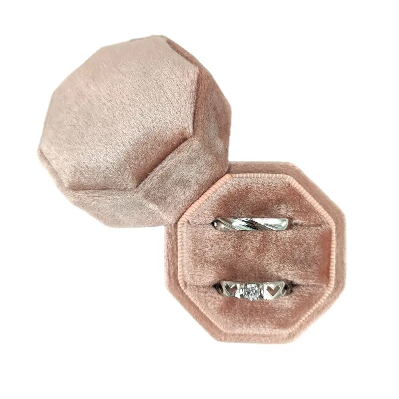 1 Pcs Minimum Groothandel Klant Fluwelen Luxe Antieke Sieraden Doos Sieraden Doos Kleur Achthoekige Ring Box