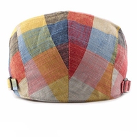 Printemps été hommes femmes casquette plate rétro respirant réglable Lvy casquette coloré Plaid gavroche béret chapeau décontracté lierre Cabbie chapeau