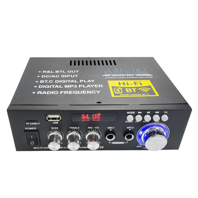AV298 2CH HIFI Car Power Amplifier Board with Dual Mic Reverb