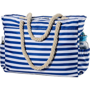 Échantillon gratuit, sac de plage réutilisable personnalisé en toile avec fermeture éclair, sac en toile personnalisé, sacs à main, sacs fourre-tout en jute - Product Image 2