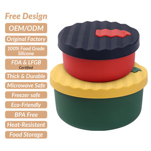 Molde de Fundición Personalizado Multiusos, Tazón de <span class=keywords><strong>Palomitas</strong></span> de Maíz de Silicona Pequeño y Grande, Irrompible, de Grado Alimenticio, Recipientes para Sopa <span class=keywords><strong>con</strong></span> Logotipo - Product Image 1