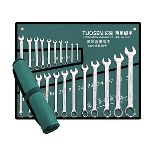Jeu de clés mixtes métriques 22 pièces 6-32 mm en acier à haute teneur en carbone chromé poli, clés à fourche et à molette, OEM pour réparation automobile et bricolage - Product Image 1