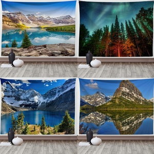 Paysage naturel Forêts Paysage de montagne Série Diffusion en direct Tissu de <span class=keywords><strong>fond</strong></span> Impression numérique 3D Tapisseries rectangulaires - Product Image 3