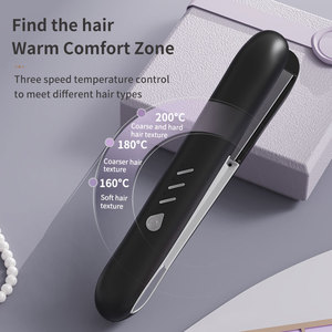 Mini fer à lisser et à boucler professionnel sans fil en céramique, portable, pour les voyages et l'utilisation en hôtel - Product Image 4