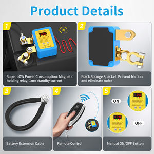 Interruptores de Control remoto inalámbrico de servicio pesado 240A en pantalla de voltaje Abrazadera de batería de enganche magnético para Estado nuevo de <span class=keywords><strong>coche</strong></span> - Product Image 5