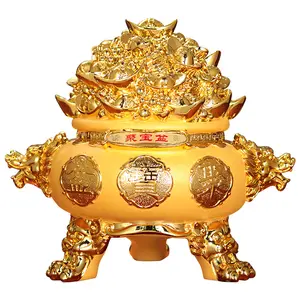 Factory direct sale resin Lucky Gathering Gold Ingot Cornucopia Ornament Piggy Bank feng shui protection