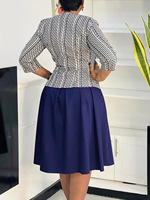 Ventes en gros de robes de costume deux pièces pour femmes, taille grande, style africain, formelles, pour le bureau, les trajets quotidiens, Terno Vestido