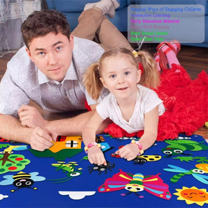 Tablero de Actividades Sensoriales Montessori para Niños Pequeños de 2 a 3 Años, Plegable, Diseño de Bolsa Adaptado para Autismo, Material de Poliéster - Product Image 4