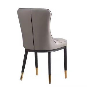 Sillas de Comedor de Piel Sintética Tapizadas con Respaldo Alto y Patas de Metal para Restaurante, Venta al Por Mayor de Fábrica - Product Image 4