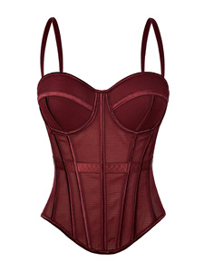 Ensemble de lingerie sculptante pour <span class=keywords><strong>femme</strong></span>, couleur unie, avec soutien-gorge à baleines, gilet amincissant en maille respirante, coussinet de poitrine, à porter en extérieur, non-tissé, ferme, ODM - Product Image 5