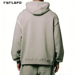 Unisex Autumn Casual Terry 100% Cotton Breathable Sweatsuit Hoodie <b>Sweatpants</b> <b>Set</b> Baggy Tracksuit Men Oversized Solid Custom - Product Image 4